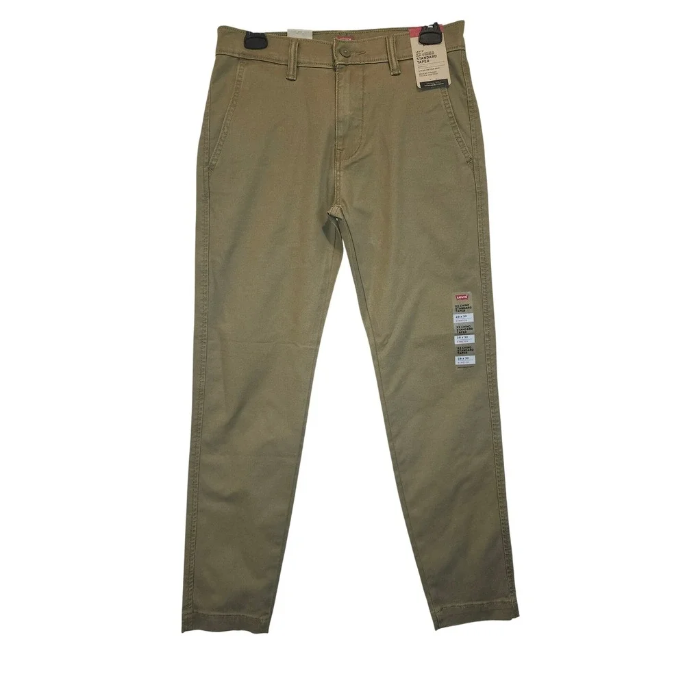 Levis XX Chino Standard Taper Pants Mens 28x30 Khaki Tan Stretch 85226-0072
